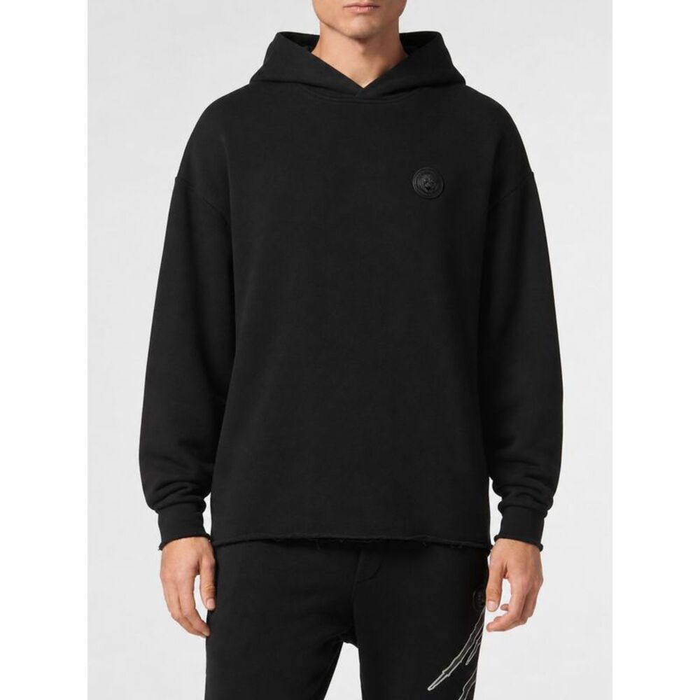 Plein Sport Men Plein Sport Raw-Edge Cotton Hoodie